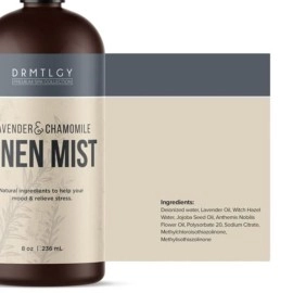 DRMTLGY Natural Lavender Linen and Room Spray - Pure Lavender Essential Oil and Chamomile Pillow Mist - Aromatherapy Fabric Spray