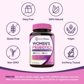OmniRecipes Probiotic for Women, 60 Caps 50 Billion CFU 16 Strains, with Organic Prebiotics Cranberry for Digestive Immune Vaginal & Urinary Health, Shelf Stable, Delayed Release, No Soy Gluten Dairy