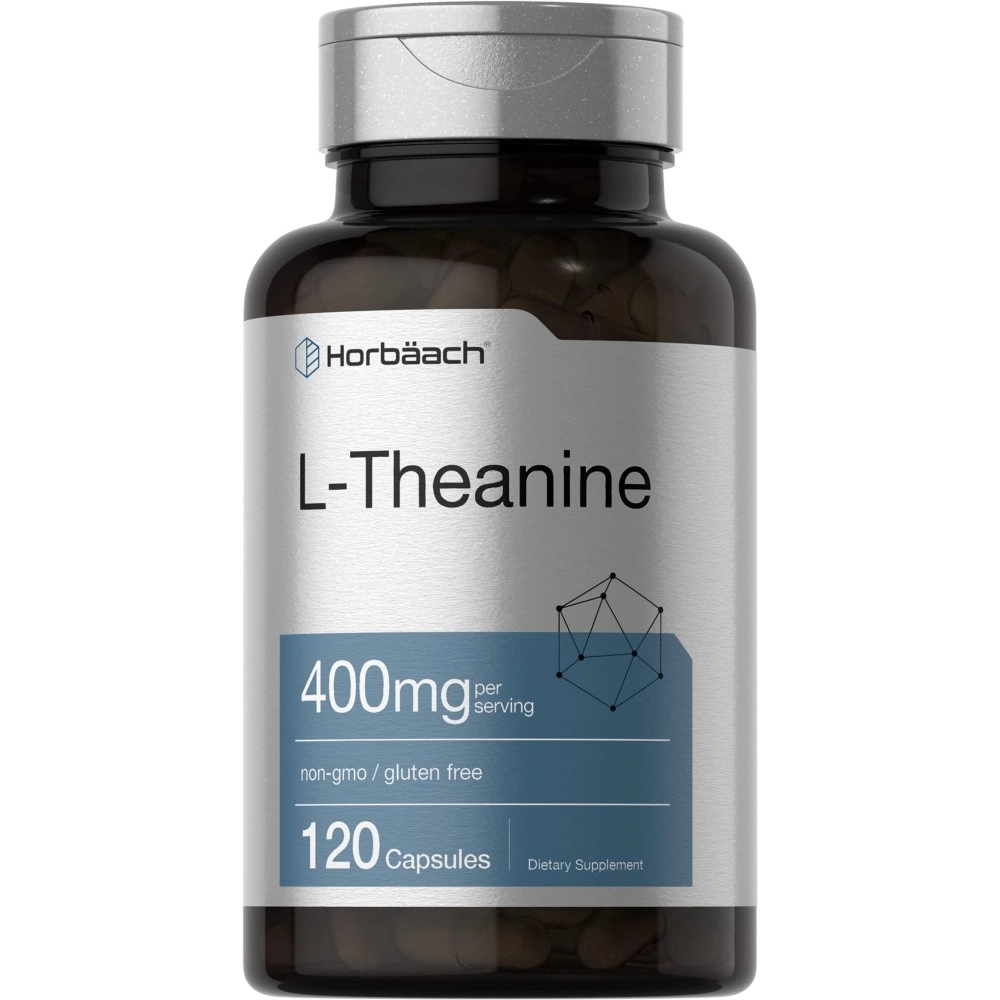 Horbach L-Theanine 400mg | 120 Capsules | Non-GMO & Gluten Free | by