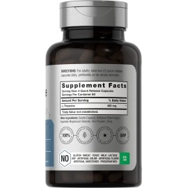 Horbach L-Theanine 400mg | 120 Capsules | Non-GMO & Gluten Free | by