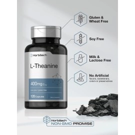 Horbach L-Theanine 400mg | 120 Capsules | Non-GMO & Gluten Free | by