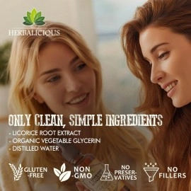 HERBALICIOUS Licorice Root Extract - Glycyrrhiza Glabra Extract Supplement for Digestion Restore Respiratory Health Fatigue & Immunity Support Vegetarian Gluten Free (2Fl Oz)