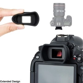 JJC 2 Types Viewfinder Eyecup Eyepiece for Canon 6D Mark II 6D 5D Mark II 5D 90D 80D 70D, Long Design + Orignal Eyeshape Replaces Canon EB Eye Cup