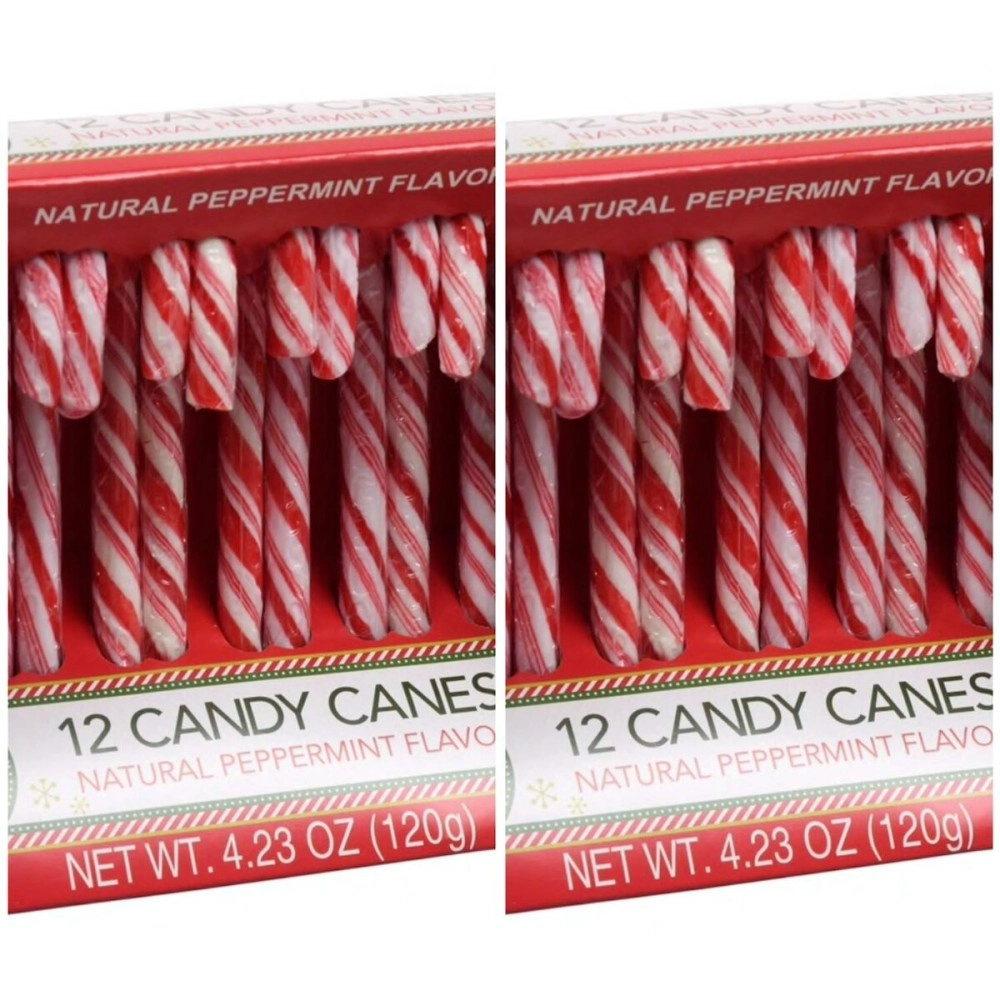 Original Peppermint Candy Canes, (2 PACK)- (24 Canes Total)