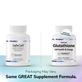 Tesseract Medical Research SafeCell, Glutathione 300mg Neurological Supplement, 60 Capsules