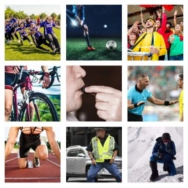 Wrzbest Sports Referee Coach Whistle2 Pack Dolphin Shape Pealess Plastic Whistles with Rubber Teeth Protector and Lanyard (2 of Black)