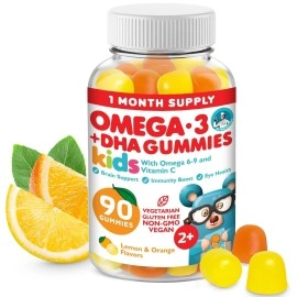 DR. MORITZ Vegan Omega 3 Gummies for Kids and Toddlers (90 Count), Omega 3 Kids Gummies for Brain and Heart Health, No Fish Oil and Gluten Free
