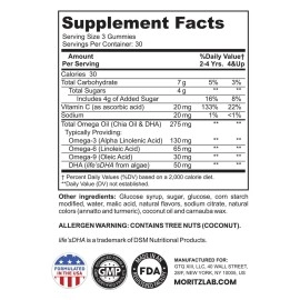 DR. MORITZ Vegan Omega 3 Gummies for Kids and Toddlers (90 Count), Omega 3 Kids Gummies for Brain and Heart Health, No Fish Oil and Gluten Free