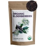 Waterglider International Certified USDA - 100% Organic Dried Elderberries - 1lb Bulk - Non-Irradiated, Non-GMO, Whole Black Elderberry Immune Support - Raw Vegan Sambucus 1 Pound