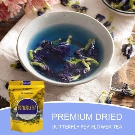T\'SMOMENT Pure Dried Butterfly Pea Flower Tea 100 % Premium Organic Butterfly Pea Tea 50g(1.76 Oz.) GMO Free Butterfly Pea Flowers For blue & purple Drinks, Food Coloring