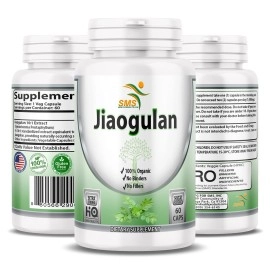SMSHEALTHPRODUCTS.com Jiaogulan Pills, 60 Capsules (Extract 10:1, Vegetarian, Non-GMO & Gluten-Free) Gynostemma AMPK Metabolic Activator Pentaphyllum