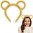LEGLO Winter Thick Plush Headband Round Mouse Bear Ears Makeup Hair Hoop for Women Girls Bandana Hair Accessories Yellow