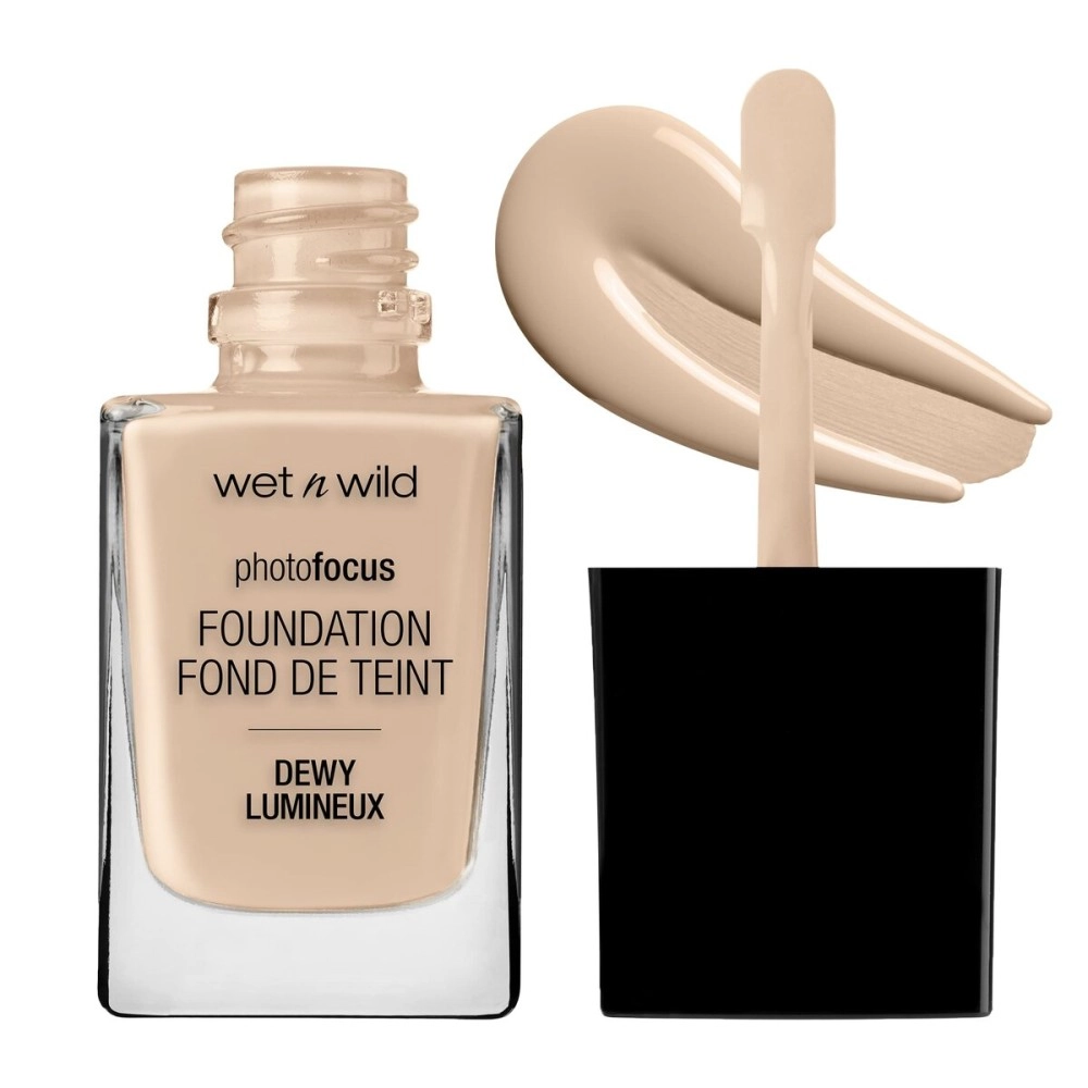 Wet n Wild Photo Focus Dewy Liquid Foundation Makeup, Shell Ivory (\'Packaging may vary)