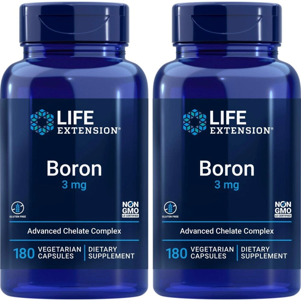 Life Extension Boron 3 mg 180 Caps (Pack of 2)