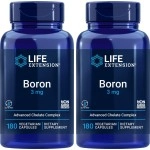 Life Extension Boron 3 mg 180 Caps (Pack of 2)
