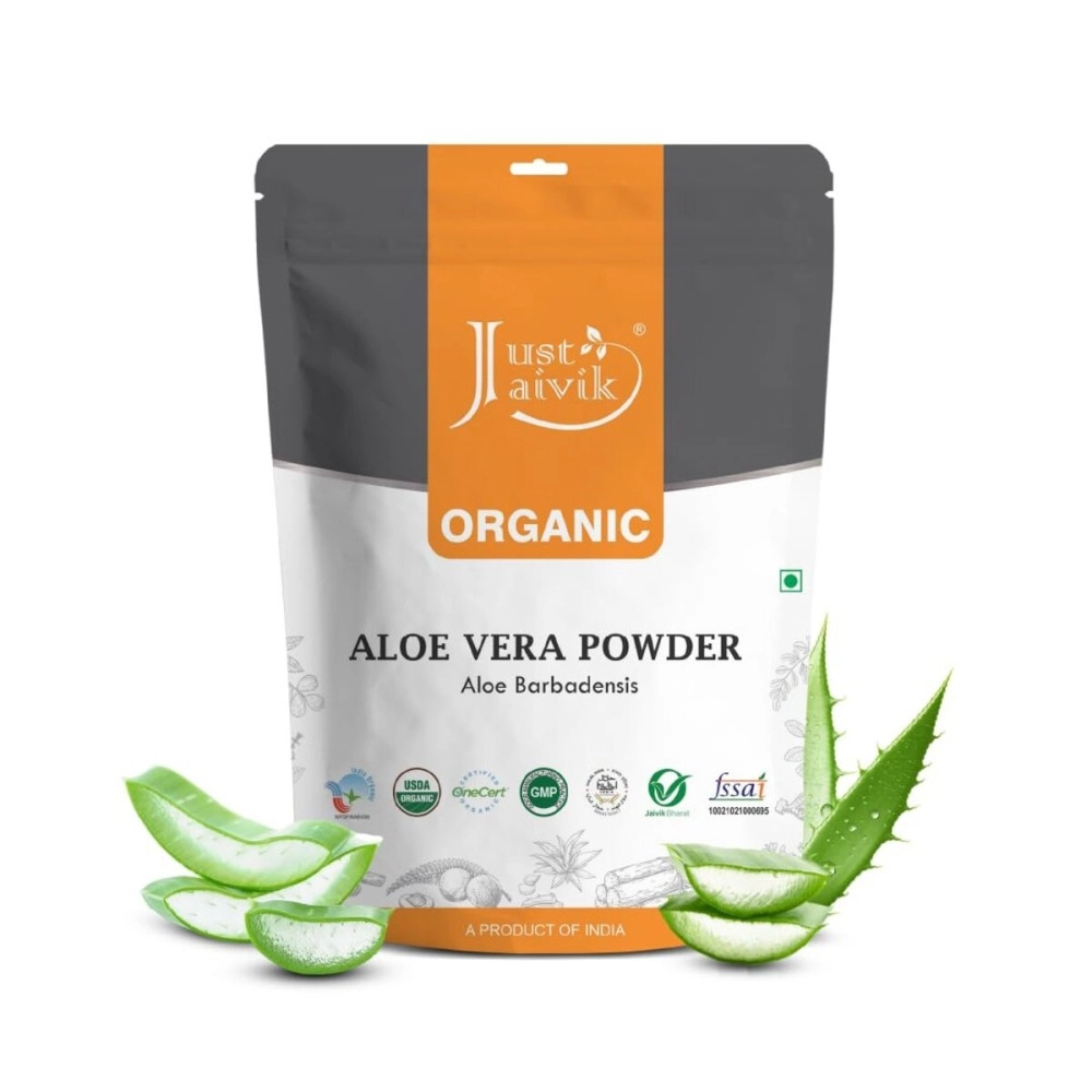Just Jaivik USDA Organic Certified Aloe Vera Powder (Aloe Barbadensis, 227g /0.5 LB)