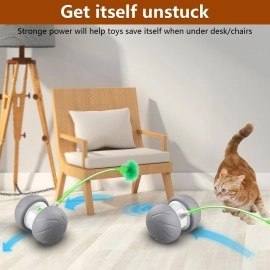 BENTOPAL Automatic Cat Toys Interactive Cat Feather Toys, Pet Exercise Toys, Electric Cat Toys for Indoor Cats/Kitten with Feather (Auto Cat Toy)