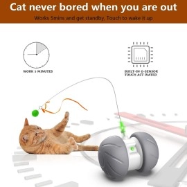 BENTOPAL Automatic Cat Toys Interactive Cat Feather Toys, Pet Exercise Toys, Electric Cat Toys for Indoor Cats/Kitten with Feather (Auto Cat Toy)