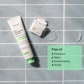 Boka Ela Mint Woven Dental Floss, Made from Natural Vegetable Wax, Teflon-Free and Petroleum-Free, 30 Yards of Waxed Floss (Pack of 1)