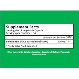 CYTOLYFE Fisetin 500mg 98% Pure Fisetin 500mg Therapeutic Dose 30 Capsules Senolytic Activator Anti-Aging Longevity