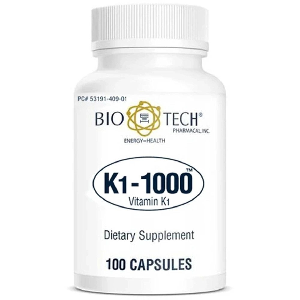 Bio-Tech Pharmacal K1-1000 (Vitamin K1) 100 Capsules - 3 Pack