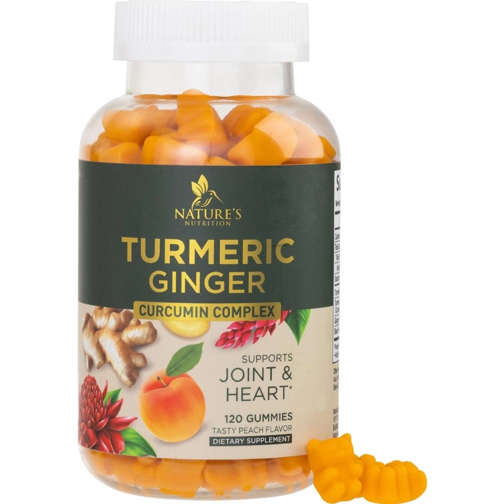 Turmeric Curcumin Gummies with Black Pepper, Extra Strength Absorption Chewable Vitamins Gummy, Best Vegan Joint Support Tumeric Supplement - Joint Comfort Support for Men - 120 Gummies