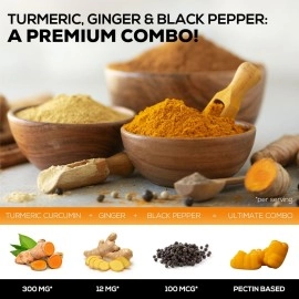 Turmeric Curcumin Gummies with Black Pepper, Extra Strength Absorption Chewable Vitamins Gummy, Best Vegan Joint Support Tumeric Supplement - Joint Comfort Support for Men - 120 Gummies