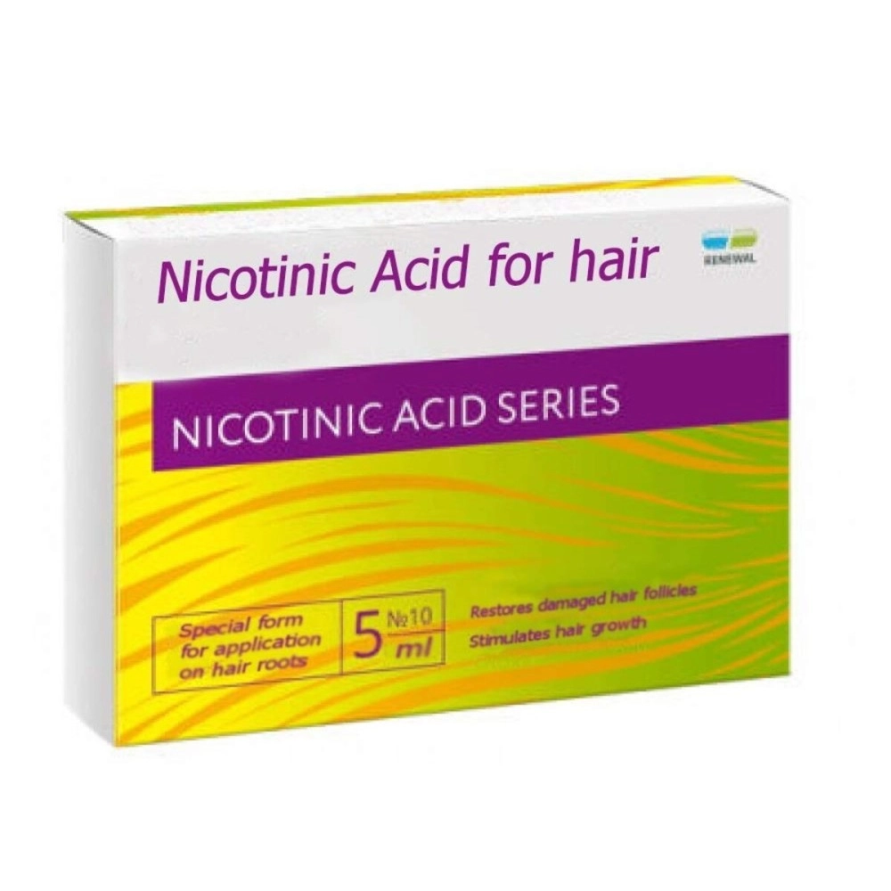 Mirolla NICOTINIC ACID FOR HAIR 10 ampules x 5ml (VITAMIN B3/NIACIN)/ STRENGTHENING THE HAIR QUALITY/HAIR GROWTH!