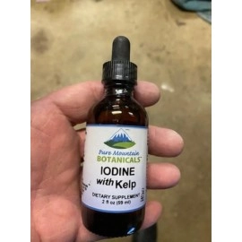 Liquid Iodine 0.3% Solution 2oz - Liquid Supplement with Organic Kelp - Kosher Vegan Iodide Drops Solution