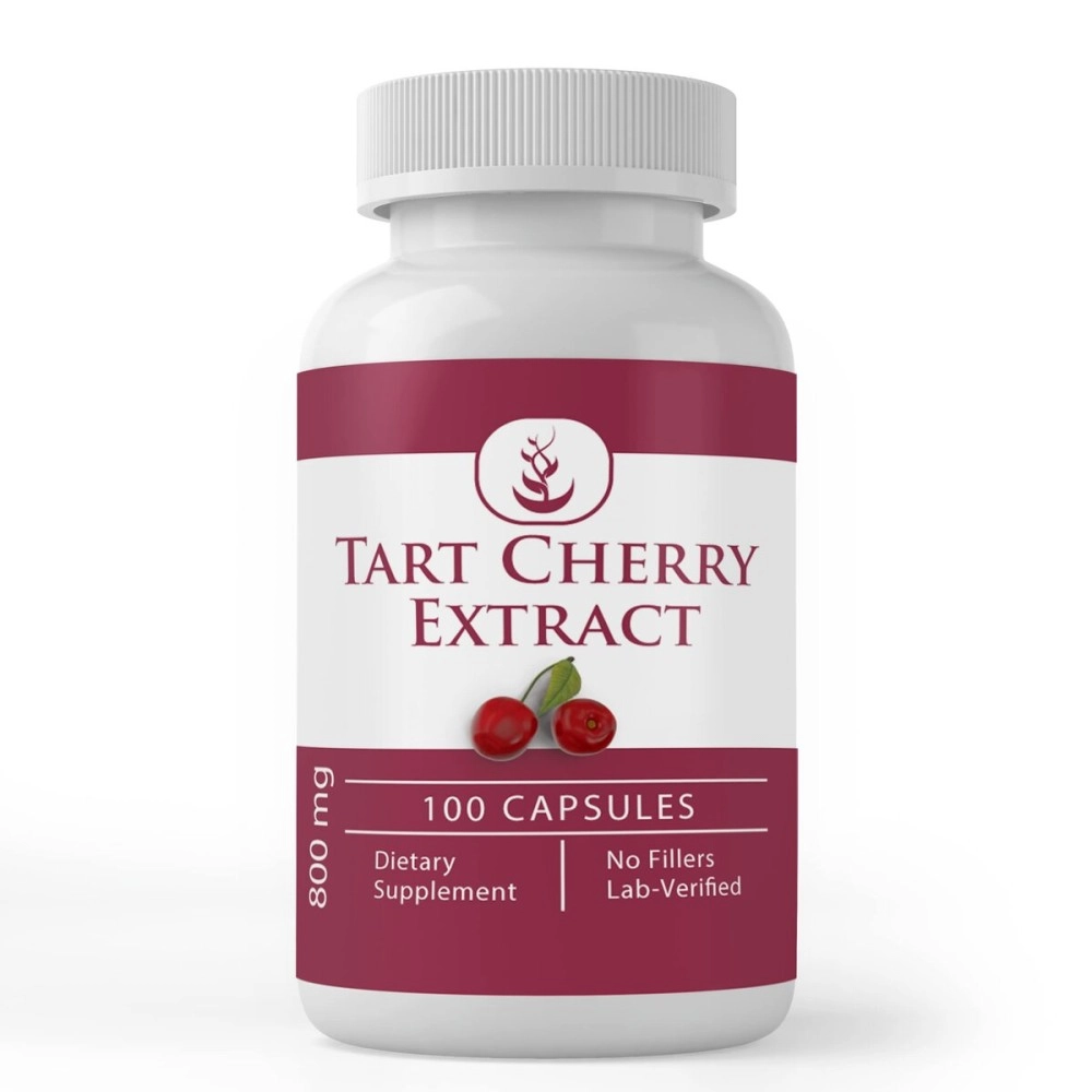 Tart Cherry Extract, 100 Capsules, 1000 mg Servings, from Natural Cherry Fruit, Non-GMO, Gluten-Free, 3rd Party Lab-Tested, Extra Strength Formula, No Fillers, Flavours, or Sweeteners, Made in USA