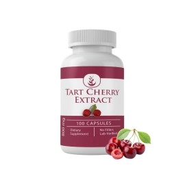 Tart Cherry Extract, 100 Capsules, 1000 mg Servings, from Natural Cherry Fruit, Non-GMO, Gluten-Free, 3rd Party Lab-Tested, Extra Strength Formula, No Fillers, Flavours, or Sweeteners, Made in USA