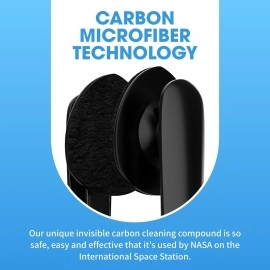 Peeps CarbonKlean Eyeglass Lens Cleaner - Efficient and Durable Carbon Microfiber Technology - Exclusively Used by NASA - 500 Uses, Soft Touch Black (2 Pack)