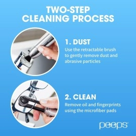 Peeps CarbonKlean Eyeglass Lens Cleaner - Efficient and Durable Carbon Microfiber Technology - Exclusively Used by NASA - 500 Uses, Soft Touch Black (2 Pack)