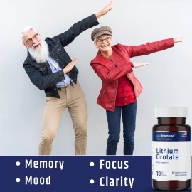 AgeImmune Lithium Orotate Supplement 10mg, 60 Vegetarian Capsules. Supports Memory and Emotional Wellness. Magnesium Stearate Free Supplements. (1)