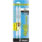 Pilot FriXion Ball Clicker Erasable Gel Pen - 0.5mm Extra Fine, Black Ink, White Barrel, 2-Pack