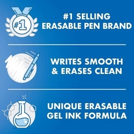 Pilot FriXion Ball Clicker Erasable Gel Pen - 0.5mm Extra Fine, Black Ink, White Barrel, 2-Pack