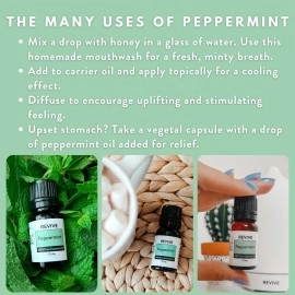 Peppermint Essential Oil by Revive Essential Oils - 100% Pure Therapeutic Grade, for Diffuser, Humidifier, Massage, Aromatherapy, Skin & Hair Care