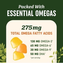 MAV Nutrition Fish Oil Omega 3 Gummies with Vitamin C for Immune Support, Brain, Joint & Cardiovascular Health, Natural Flavors, 60 Vegetarian Friendly Gummies