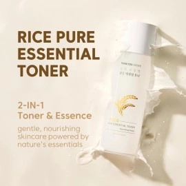 THANKYOU FARMER Rice Pure Essential Toner 200ml - Korean Rice Milky Toner, K-Beauty Skincare, Niacinamide, Vegan