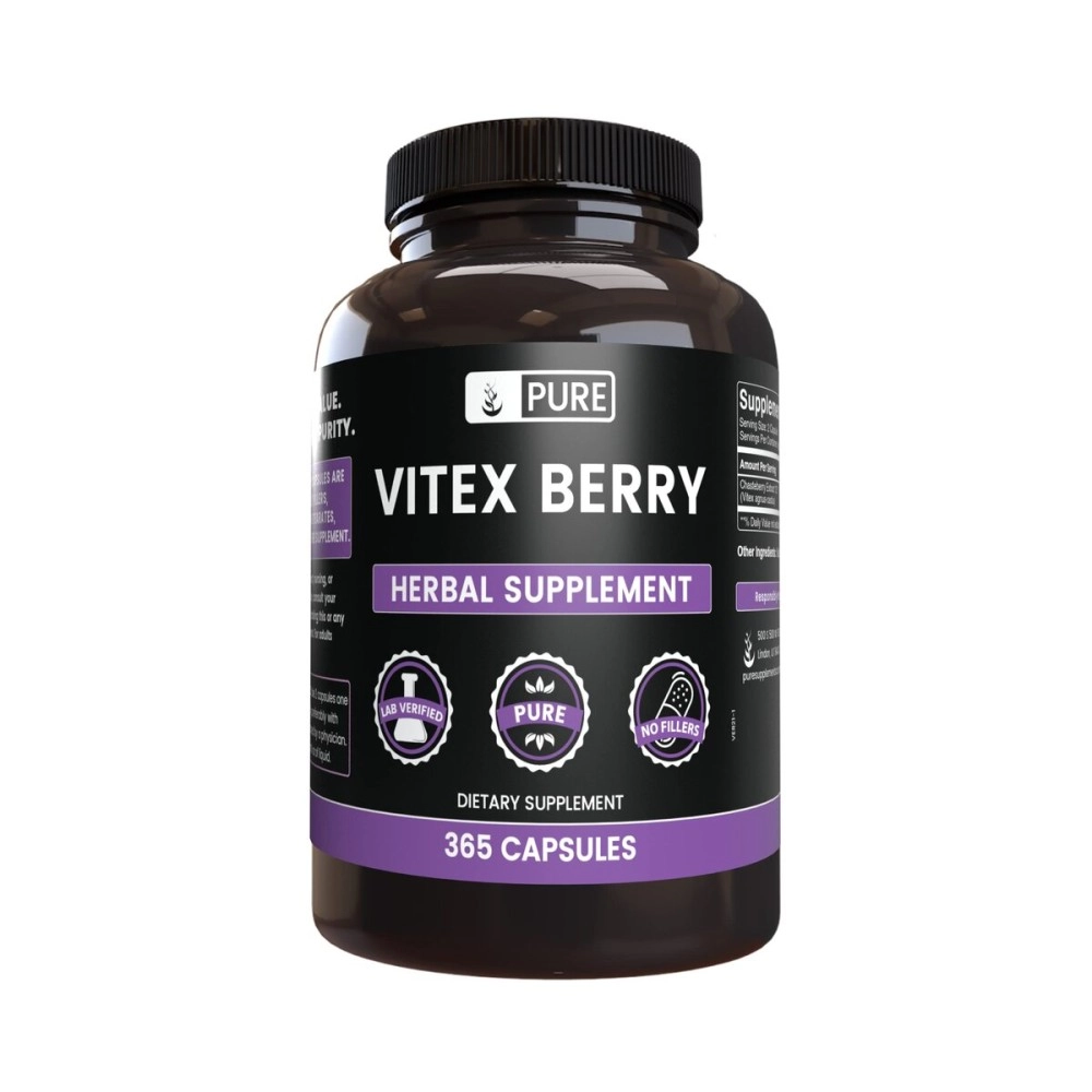 PURE ORIGINAL INGREDIENTS Vitex Berry Extract (Chasteberry), 365 Capsules, 880 mg Serving, 100% & Potent, Natural & Non-GMO, Made in USA by