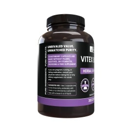 PURE ORIGINAL INGREDIENTS Vitex Berry Extract (Chasteberry), 365 Capsules, 880 mg Serving, 100% & Potent, Natural & Non-GMO, Made in USA by