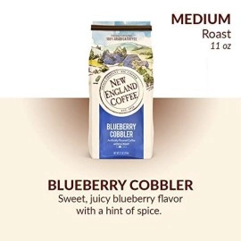 New England Coffee Blueberry Cobbler Medium Roast Ground Coffee, 11oz Bag (Pack of 3)