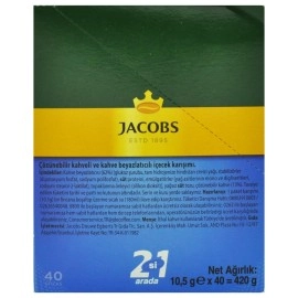 Jacobs 2 in 1 Unsweetened Instant Coffee - 40 sticks