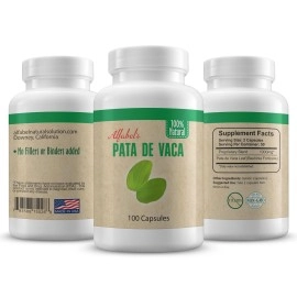 Alfabel Natural Solution Pata de Vaca herb - Cow\'s Foot Leaves - 100 Capsules - No Fillers