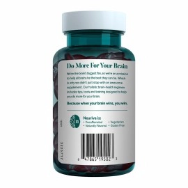 NEURIVA Plus Brain Supplement For Memory, Focus & Concentration + Cognative Function with Vitamins B6 & B12 and Clinically Tested Nootropics Phosphatidylserine and Neurofactor, 50ct Strawberry Gummies
