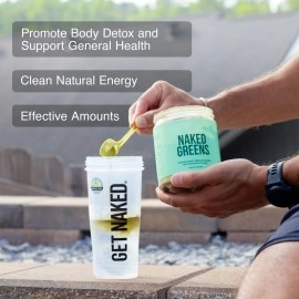 NAKED nutrition Super Greens Powder Organic Greens Supplement - Only 10 Premium Ingredients - Vegan, Non-GMO, Prebiotic and Probiotic - 35 Servings