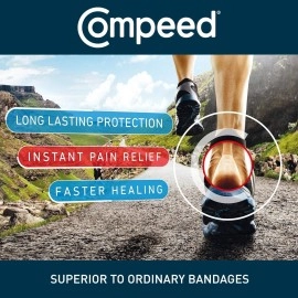 Compeed Advanced Blister Care 8 Count Sports Medium (2 Packs), Hydrocolloid Bandages, Heel Blister Patches, Blister on Foot, Blister Prevention & Treatment Help, Waterproof Cushions