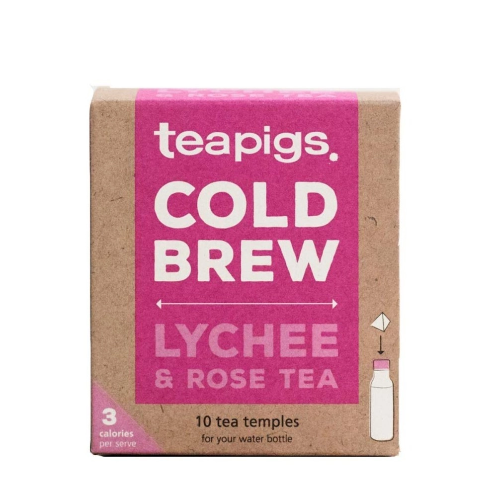 teapigs Lychee & Rose Cold Brew Made With Whole Leaves (6 Packs of 10 Tea Bags)