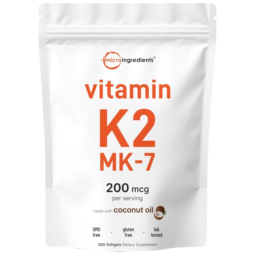 Micro Ingredients Vitamin K2 Complex (MK-4 + MK-7 Formula), 150 mcg, Immune Vitamins and Joint Health Supplement, Non-GMO (300 Count (Pack of 1))