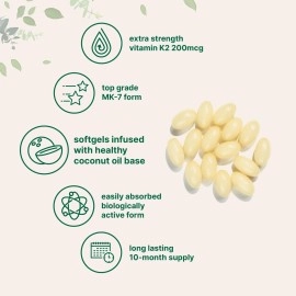 Micro Ingredients Vitamin K2 Complex (MK-4 + MK-7 Formula), 150 mcg, Immune Vitamins and Joint Health Supplement, Non-GMO (300 Count (Pack of 1))